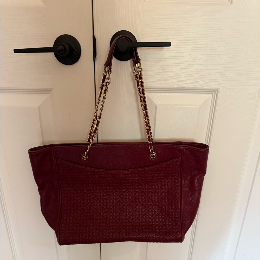 Tory Burch large, burgundy tote.